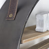 Metal and Wood Round Hanging Wall Shelf with Strap (33" x 19")